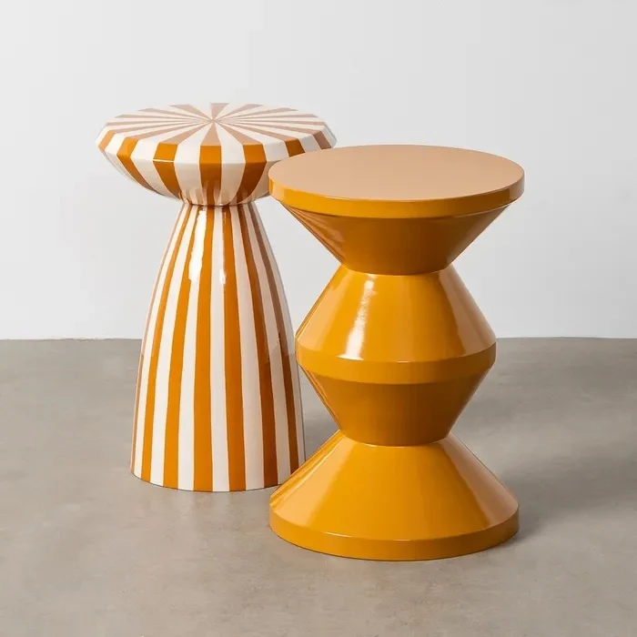Mesita Auxiliar Circus Vintage Rayas Butter - Imagen 5