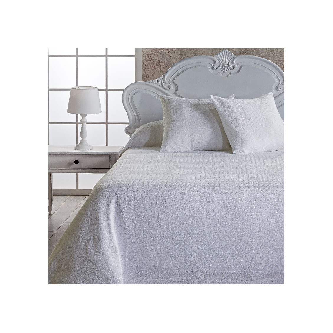 Colcha Jacquard Trenzza Blanco