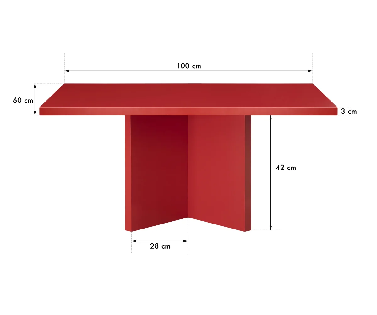 Mesa baja rectangular Charla Flame 100x60 - Imagen 3