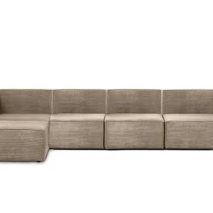 Sofa Harper 4 plazas Chaiselongue Marron