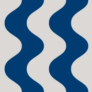 Tela Outdoor Wavy Blanco Azul