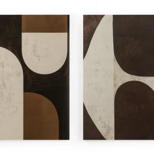 Set Lienzos (2)60x40 (MOCHA GEOMETRIC)