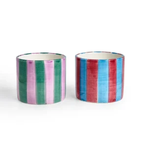 Set Tazas Rayas Lila