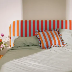 Cabecero Eddie Tapizado Velvet (Stripes Copper Blue)