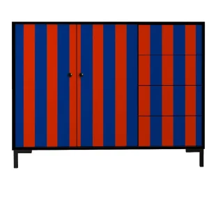 Comoda Wilma rayas Azul y Rojo