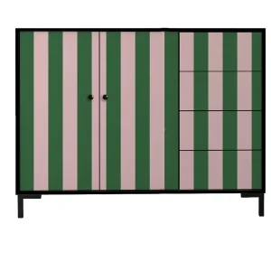 Comoda Wilma Rayas Rosa y Verde