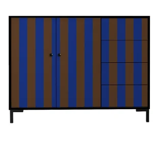 Comoda Wilma Rayas Azul y Marron