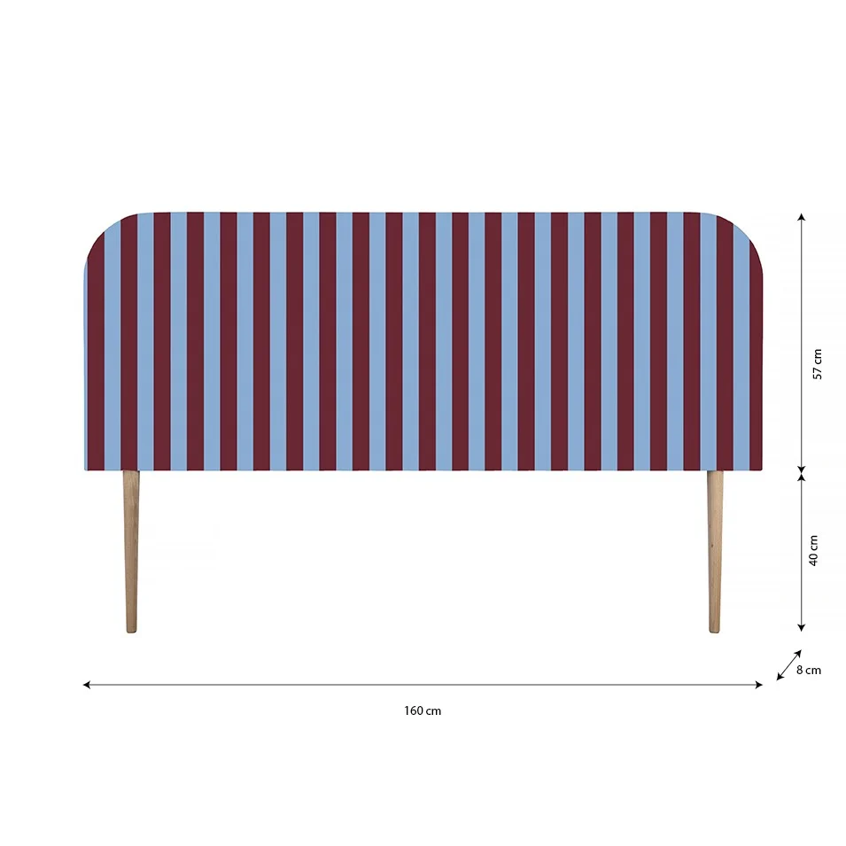 Cabecero Eddie Tapizado Terciopelo Cama 150cm Cherry-Soda - Imagen 4