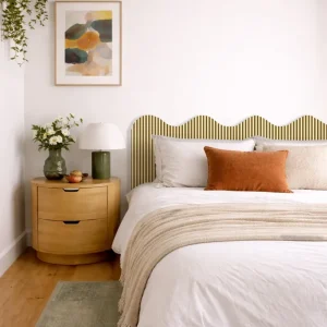 Cabecero  Wavy Tapizado Terciopelo Cama 150cm Butter Toast