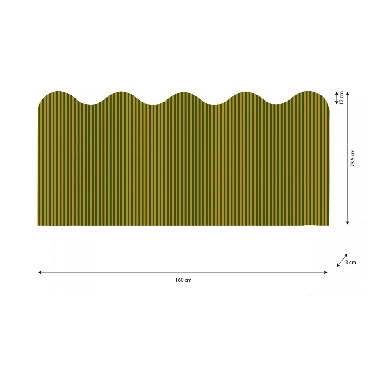 Cabecero Wavy Tapizado Terciopelo Cama 150cm Pine-Wood - Imagen 5
