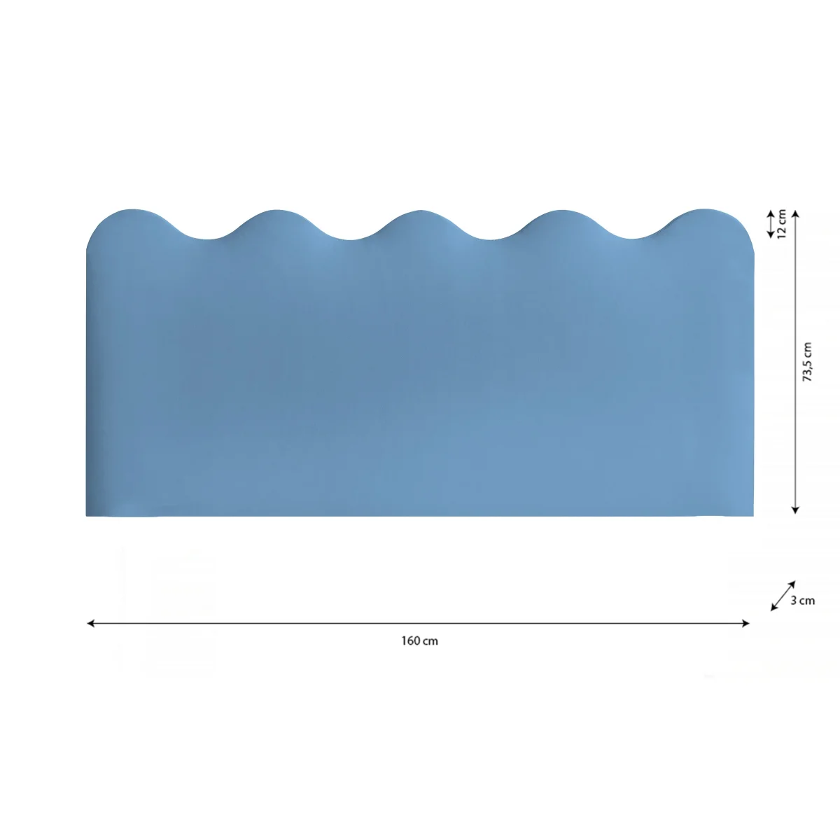 Cabecero Wavy Tapizado Terciopelo Cama 150cm Placid Blue - Imagen 6