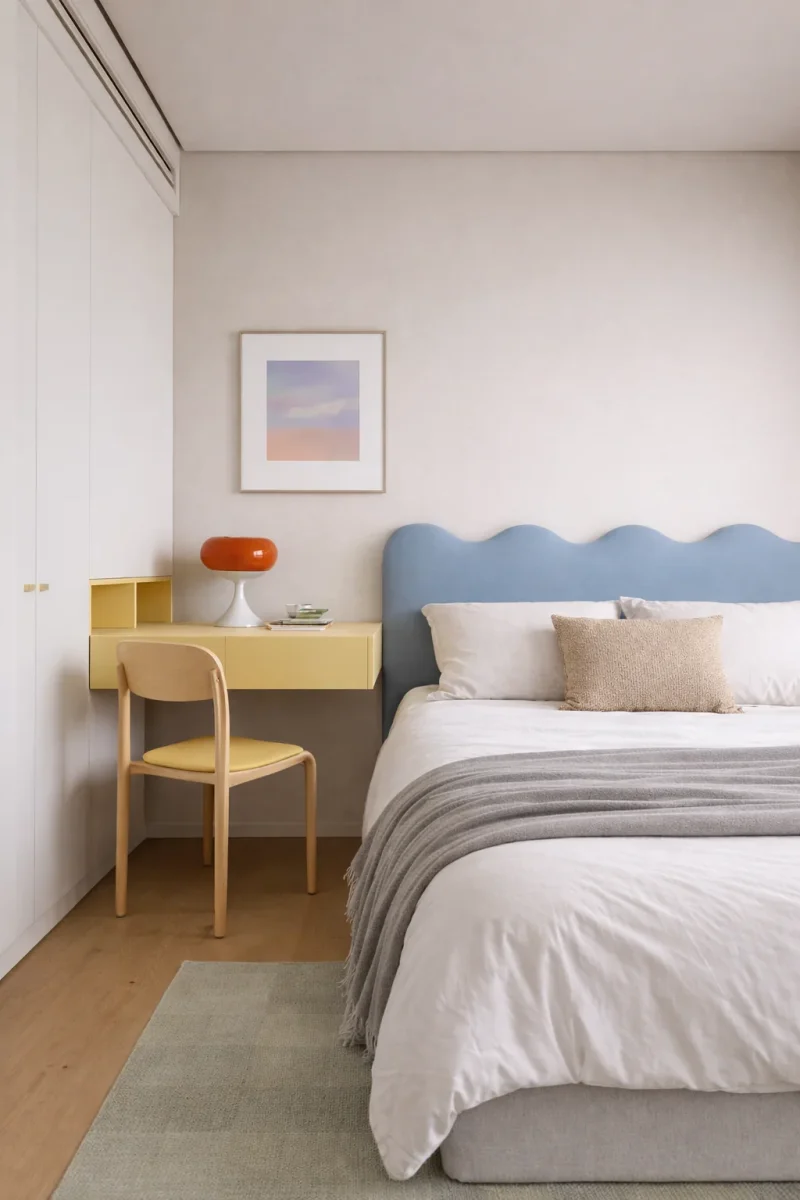 Cabecero Wavy Tapizado Terciopelo Cama 150cm Placid Blue - Imagen 7
