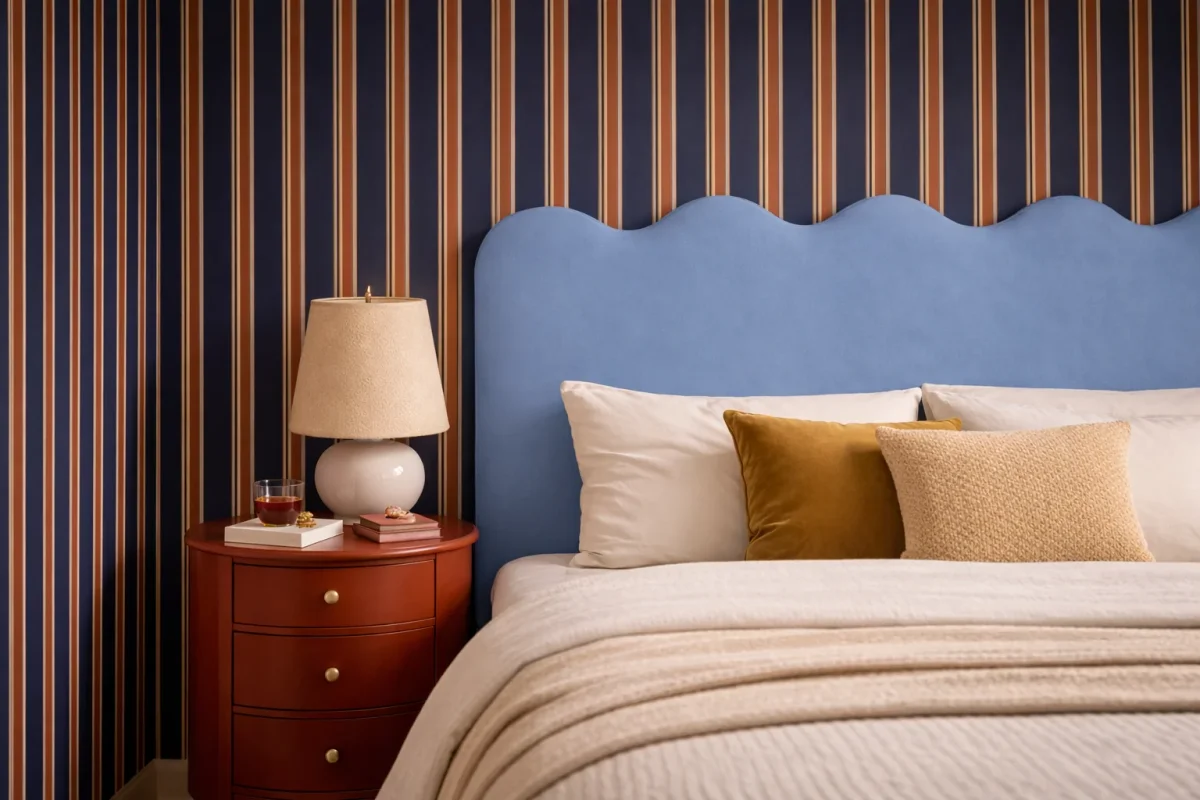 Cabecero Wavy Tapizado Terciopelo Cama 150cm Placid Blue - Imagen 4