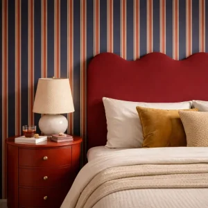Cabecero Wavy Tapizado Terciopelo Cama 150cm Rosewood