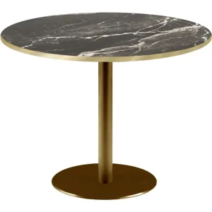 Mesa Bistro de 120 cm con Elegante Superficie de Marmol Veteado para Uso Comercial o