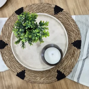 Individual rattan y negro (4329)