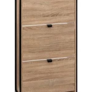 Zapatero de 3 Cajones con Acabado Roble Natural, Mueble Organizador para