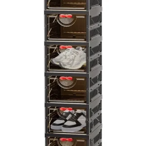 Armario Zapatero Estrecho con Estanteria Plegable de Gran Capacidad para Dormitorio o