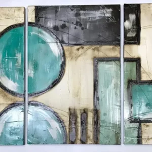 Cuadro triptico 60×40 Abstracto pintado