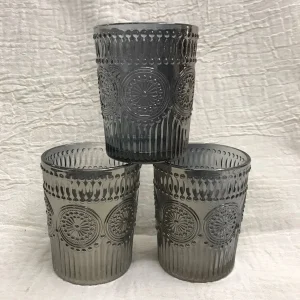 VASO LABRADO GRIS x6