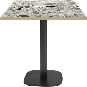 Mesa Redonda de Comedor 70 x 70 cm con Superficie Terrazzo Cepp y Detalles Decorativos en