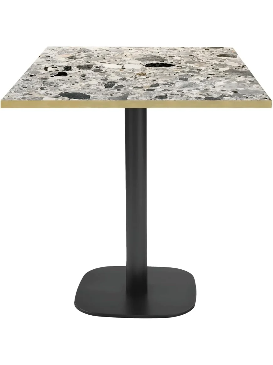 Mesa Redonda de Comedor 70 x 70 cm con Superficie Terrazzo Cepp y Detalles Decorativos en