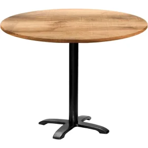 Mesa Comercial Circular de 110 cm para Restauracion con Acabado Tanino