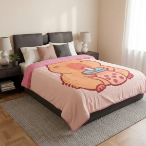 Cobertor Borrega Amigo Capibara Rosa