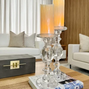Candelabros de Cristal Claro Transparente - Set x2