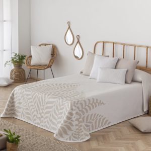Colcha Piqué Estampada Amadeus Beige – Textilia