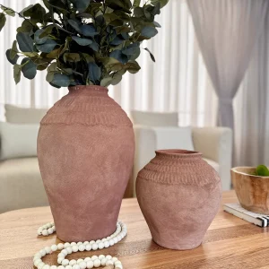 Jarrones Decorativos Rústicos Terracota de Marmolina - 2 Tamaños