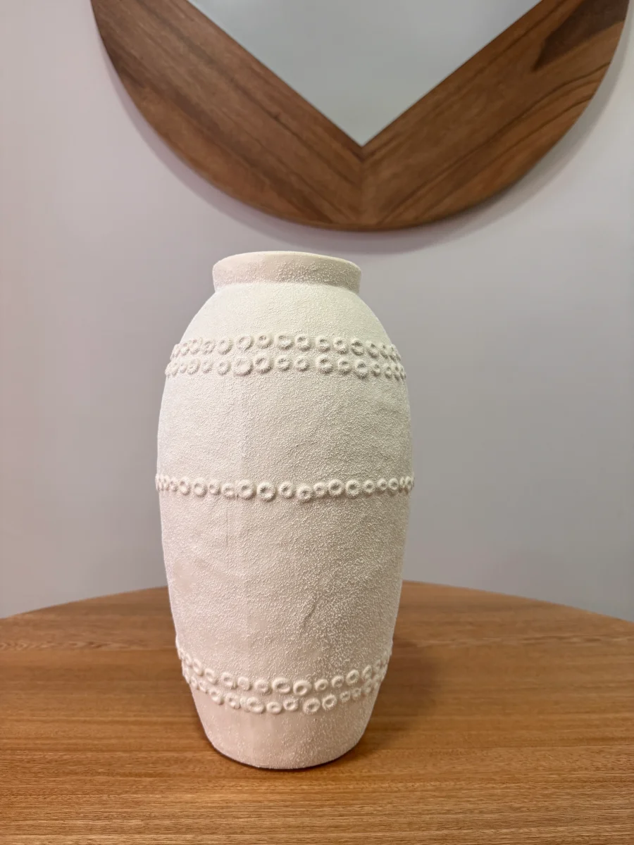Jarrones Decorativos Rusticos Beige de Marmolina - 2 Tamaños - Imagen 5