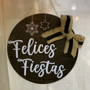 Cartel navideño «felices fiestas»