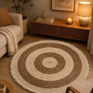 Alfombra combinada con fleco 120cm