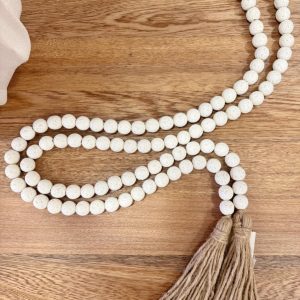 Borlas Decorativas de Resina Blanca con Textura