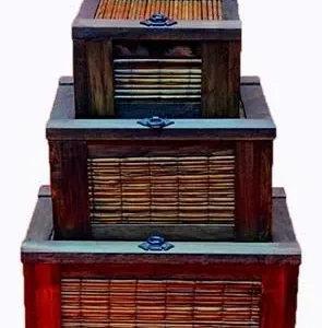 Cajas Junco y Madera x3