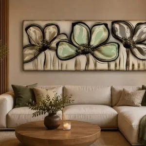 Cuadro Con Flores 1,00×40 pintado Surtido
