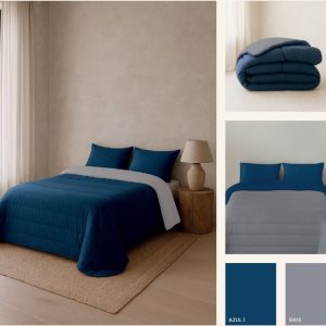 Edredón Nórdico Bicolor Naturals Azul-Gris