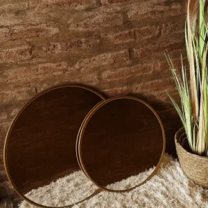 Espejo redondo  x60 dorado