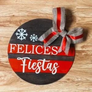 Cartel navideño «felices fiestas» deco roja