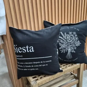 Almohadon 50×50 Negro Estampado