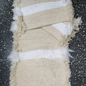 Alfombra raya ancha blanca de 150