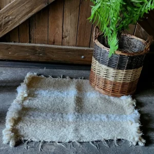 Alfombra raya blanca ancha 45×60