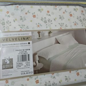 Juego Sábanas Velvelina Burrito Blanco 009 Menta