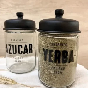Tarro yerba «negro» vidrio